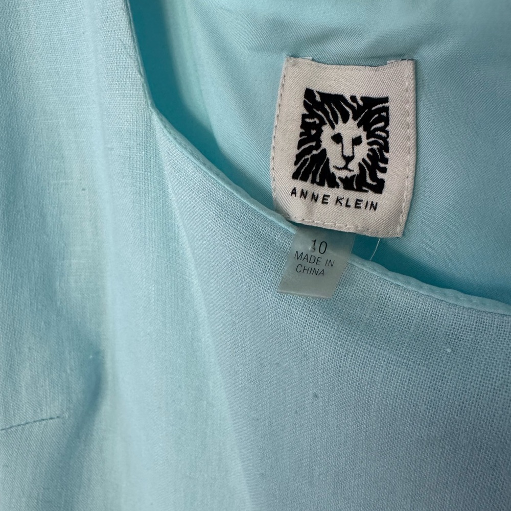 Anne Klein Light Blue Linen Casual Dress size 10 - Picture 2 of 8